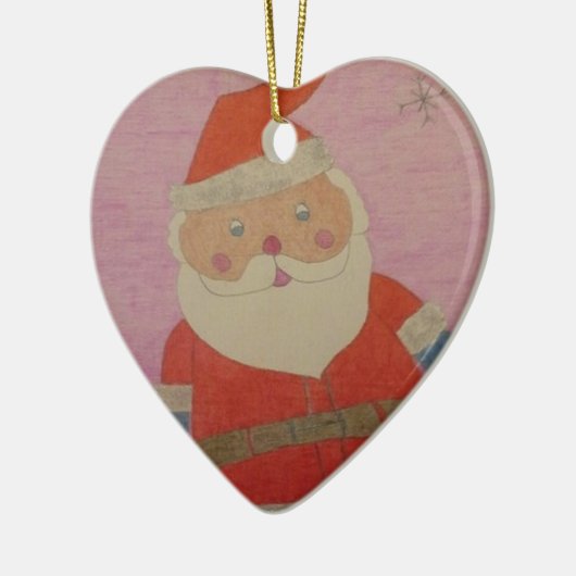 Vintager Weihnachtsmann Keramik Ornament (Links)