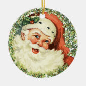 Vintager Weihnachtsmann Keramik Ornament (Vorne)