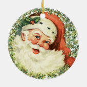 Vintager Weihnachtsmann Keramik Ornament (Hinten)