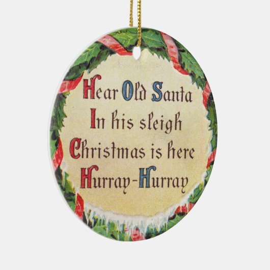 Vintager Weihnachtsmann Keramik Ornament (Rechts)