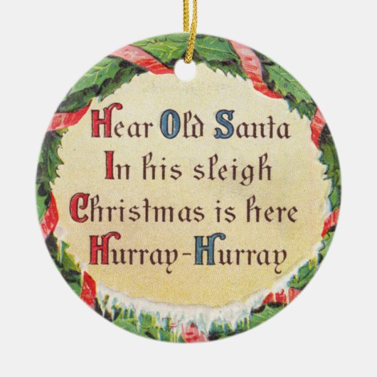 Vintager Weihnachtsmann Keramik Ornament (Vorne)