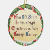 Vintager Weihnachtsmann Keramik Ornament (Links)