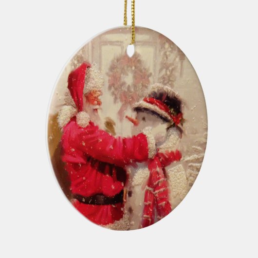 Vintager Weihnachtsmann Keramik Ornament (Rechts)