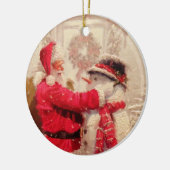 Vintager Weihnachtsmann Keramik Ornament (Links)