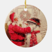 Vintager Weihnachtsmann Keramik Ornament (Hinten)