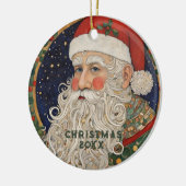 Vintager Weihnachtsmann Keramik Ornament (Links)