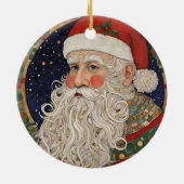 Vintager Weihnachtsmann Keramik Ornament (Hinten)