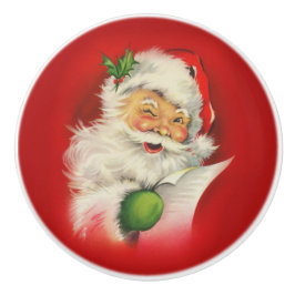 Vintager Weihnachtsmann Keramikknauf