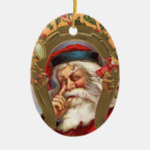 Vintager Weihnachtsmann Keramikornament (Vorne)