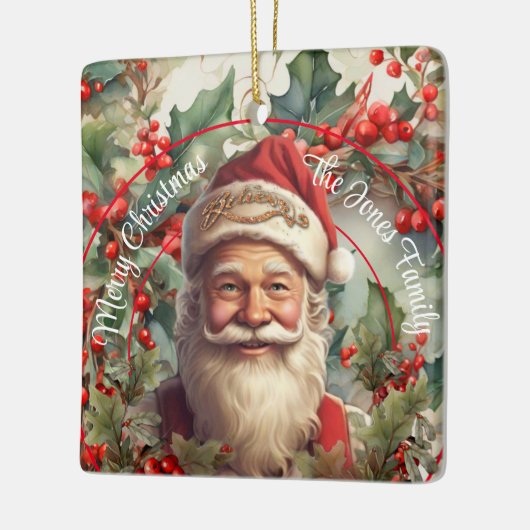 Vintager Weihnachtsmann Keramikornament (Links)