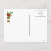 Vintager Weihnachtsmann, Kiefernkranz, heilige Wei Feiertagspostkarte (Rückseite)