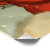 Vintager Weihnachtsmann, Kinder und Weihnachtsbaum Poster (Ecke)