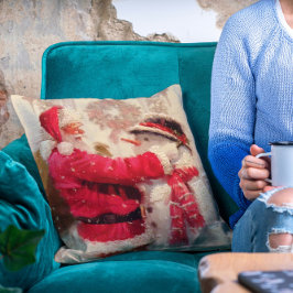 Vintager Weihnachtsmann Kissen