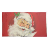 Vintager Weihnachtsmann Kissenbezug (Rückseite-Links)