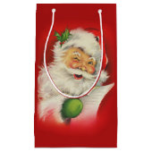 Vintager Weihnachtsmann Kleine Geschenktüte (Vorderseite)