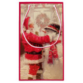 Vintager Weihnachtsmann Kleine Geschenktüte (Rückseite)