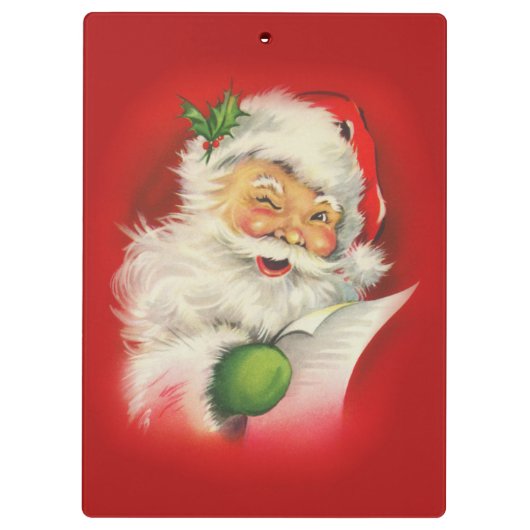 Vintager Weihnachtsmann Klemmbrett (Rückseite)