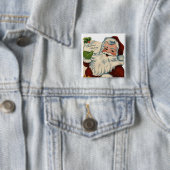 Vintager Weihnachtsmann-Knopf Button (Beispiel)