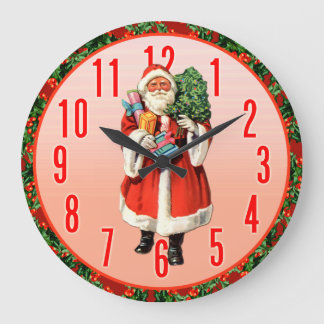Vintager Weihnachtsmann Kunstmuseum Große Wanduhr