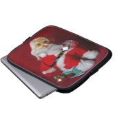 Vintager Weihnachtsmann Laptopschutzhülle (Vorne Knopf)