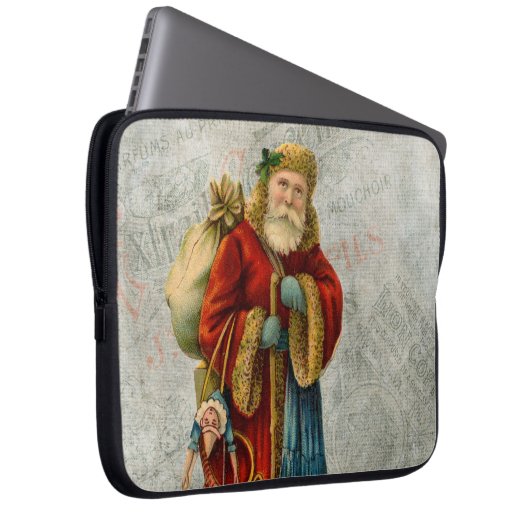 Vintager Weihnachtsmann Laptopschutzhülle (Vorne Rechts)