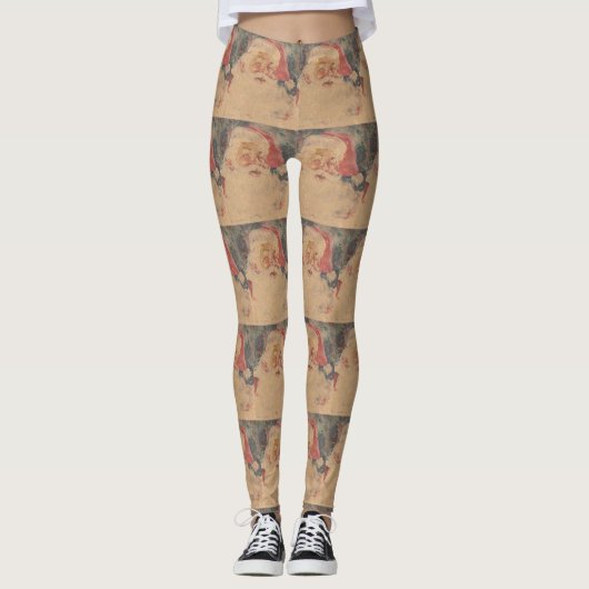 Vintager Weihnachtsmann Leggings (Vorderseite)