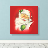 Vintager Weihnachtsmann Leinwanddruck (Insitu (Holzboden))