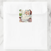 Vintager Weihnachtsmann liefert Weihnachten wünsch Quadratischer Aufkleber (Tasche)