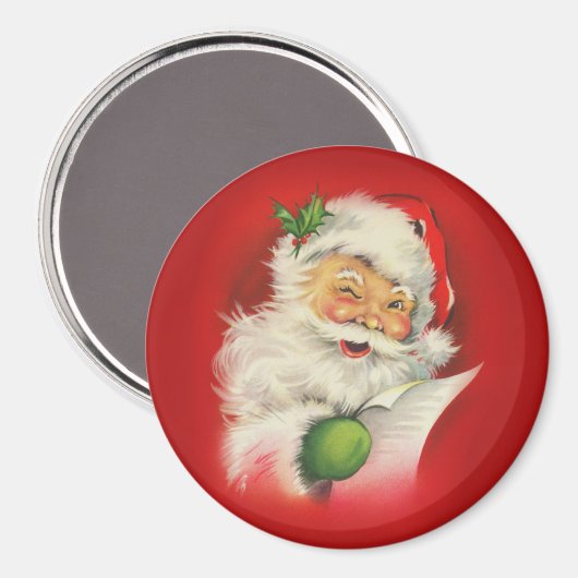 Vintager Weihnachtsmann Magnet (Vorderseite/Rückseite)