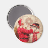 Vintager Weihnachtsmann Magnet (Vorderseite/Rückseite)