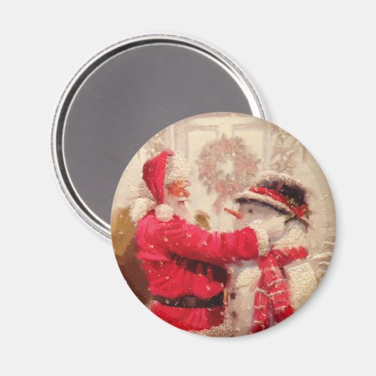 Vintager Weihnachtsmann Magnet (Vorderseite/Rückseite)