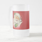 Vintager Weihnachtsmann Mattglas Bierglas (Vorderseite Links)
