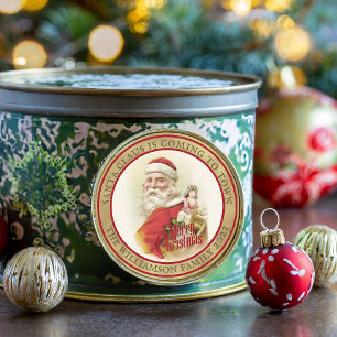 Vintager Weihnachtsmann Merry Weihnachtsaufkleber Runder Aufkleber