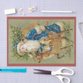 Vintager Weihnachtsmann Merry Weihnachtszettel Seidenpapier (Handwerk)