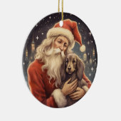 Vintager Weihnachtsmann mit afghanischem Weihnacht Keramik Ornament (Rechts)