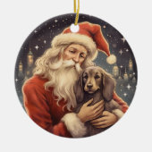 Vintager Weihnachtsmann mit afghanischem Weihnacht Keramik Ornament (Vorne)