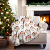 Vintager Weihnachtsmann mit Candy Cane. Fleecedecke