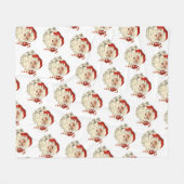 Vintager Weihnachtsmann mit Candy Cane. Fleecedecke (Vorderseite (Horizontal))