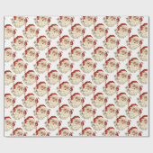 Vintager Weihnachtsmann mit Candy Cane. Geschenkpapier (Flach)
