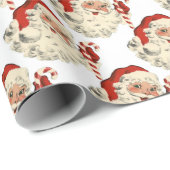 Vintager Weihnachtsmann mit Candy Cane. Geschenkpapier (Rolleneckpunkt)