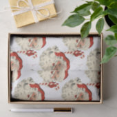 Vintager Weihnachtsmann mit Candy Cane. Seidenpapier (Geschenk)