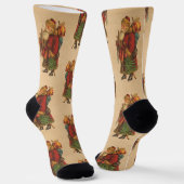 Vintager Weihnachtsmann mit Christbaum Socken (Gewinkelt)
