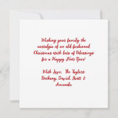 Vintager Weihnachtsmann mit einem braunen Weihnach Karte (Rückseite)