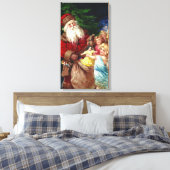Vintager Weihnachtsmann mit Engeln Leinwanddruck (Insitu (Schlafzimmer))