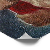 Vintager Weihnachtsmann mit Engeln Poster (Ecke)