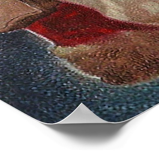 Vintager Weihnachtsmann mit Engeln Poster (Ecke)