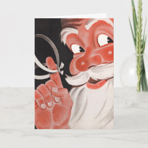 Vintager Weihnachtsmann mit Erinnerung-String auf Feiertagskarte