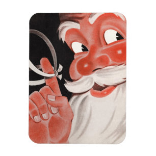 Vintager Weihnachtsmann mit Erinnerung-String auf Magnet