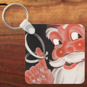 Vintager Weihnachtsmann mit Erinnerung-String auf  Schlüsselanhänger (Vorderseite)