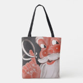 Vintager Weihnachtsmann mit Erinnerung-String auf Tasche (Rückseite)